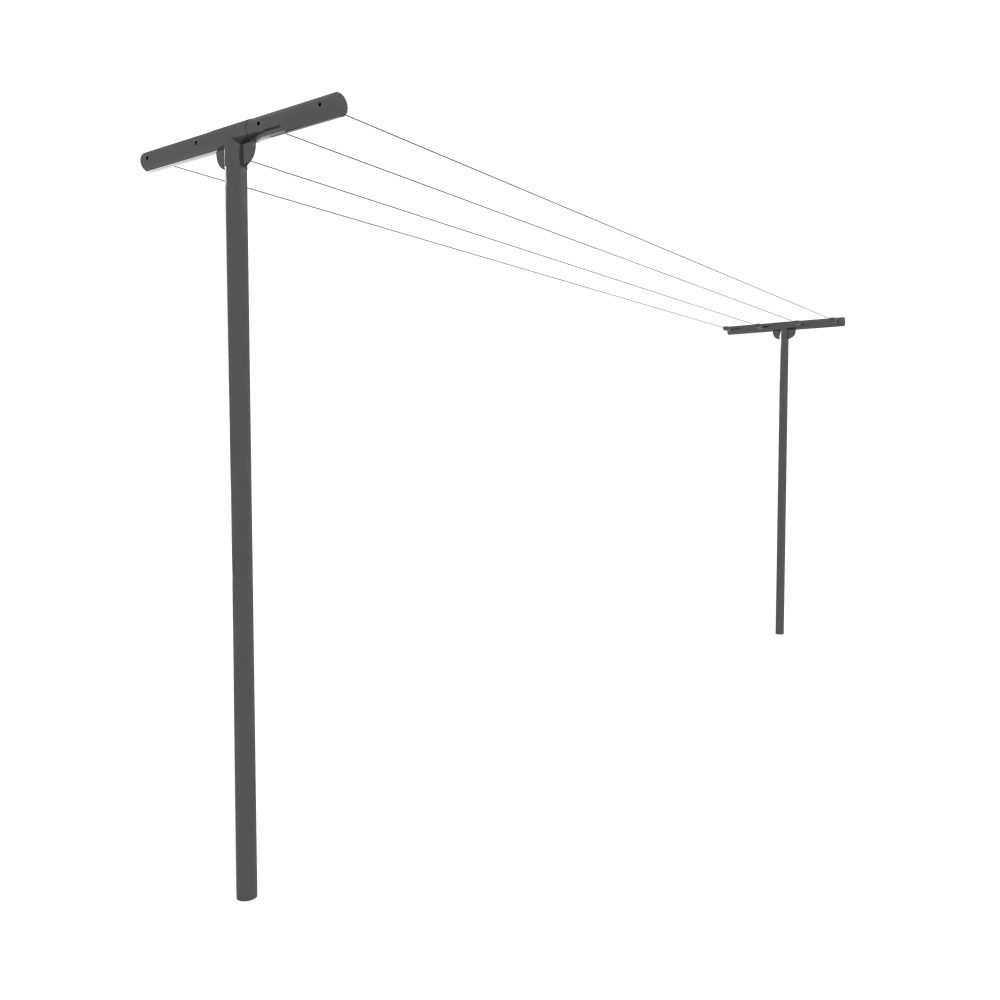 Etendoir à Linge Extérieur Galvanisé – Kit 2 Poteaux + 2 Potences – Gris RAL 7040