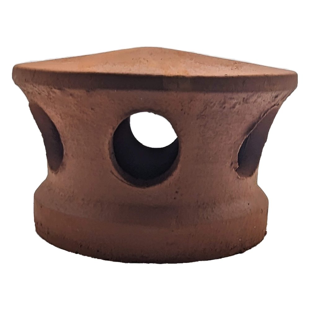 Lanterne de toiture en terre cuite rouge, Chapeau pour tuile à douille, Passage tuyau d 125 mm