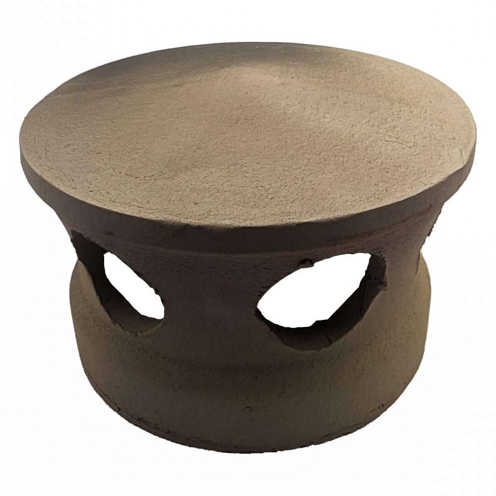 Lanterne de toiture en terre cuite rose clair tacheté noir, Chapeau pour tuile à douille, Passage tuyau d 150 mm – Image 2