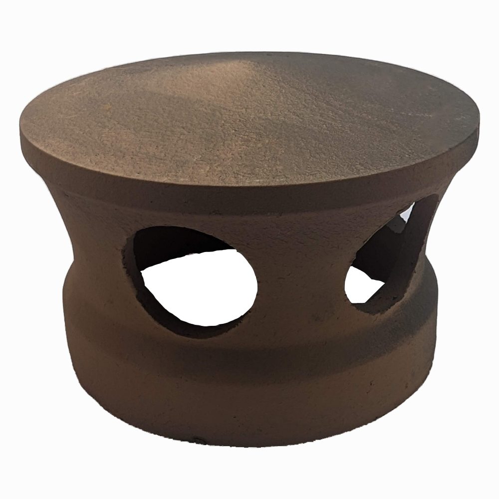 Lanterne de toiture en terre cuite rose et noir, Chapeau pour tuile à douille, Passage tuyau d 150 mm – Image 2