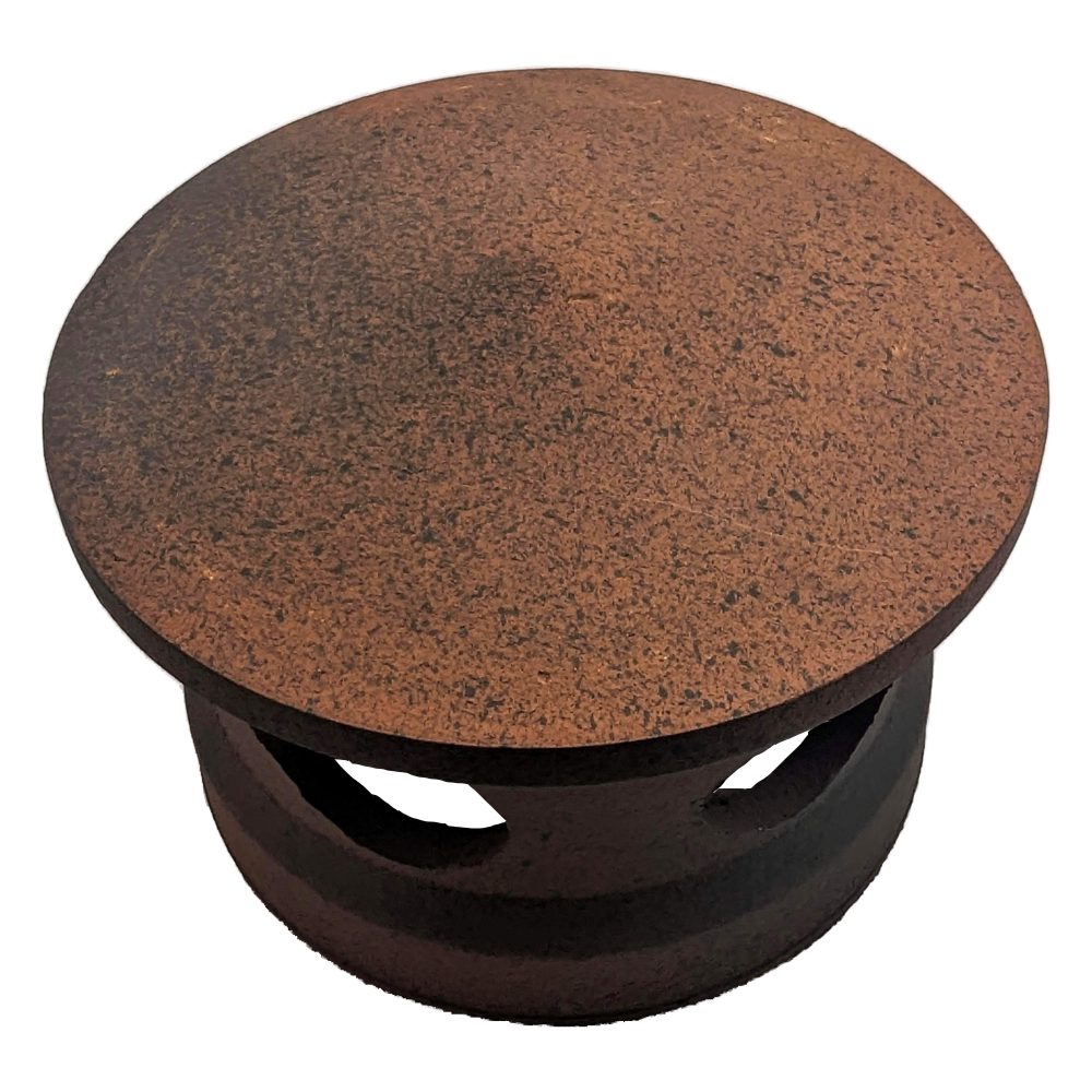 Lanterne de toiture en terre cuite rouge tacheté noir, Chapeau pour tuile à douille, Passage tuyau d 150 mm – Image 2