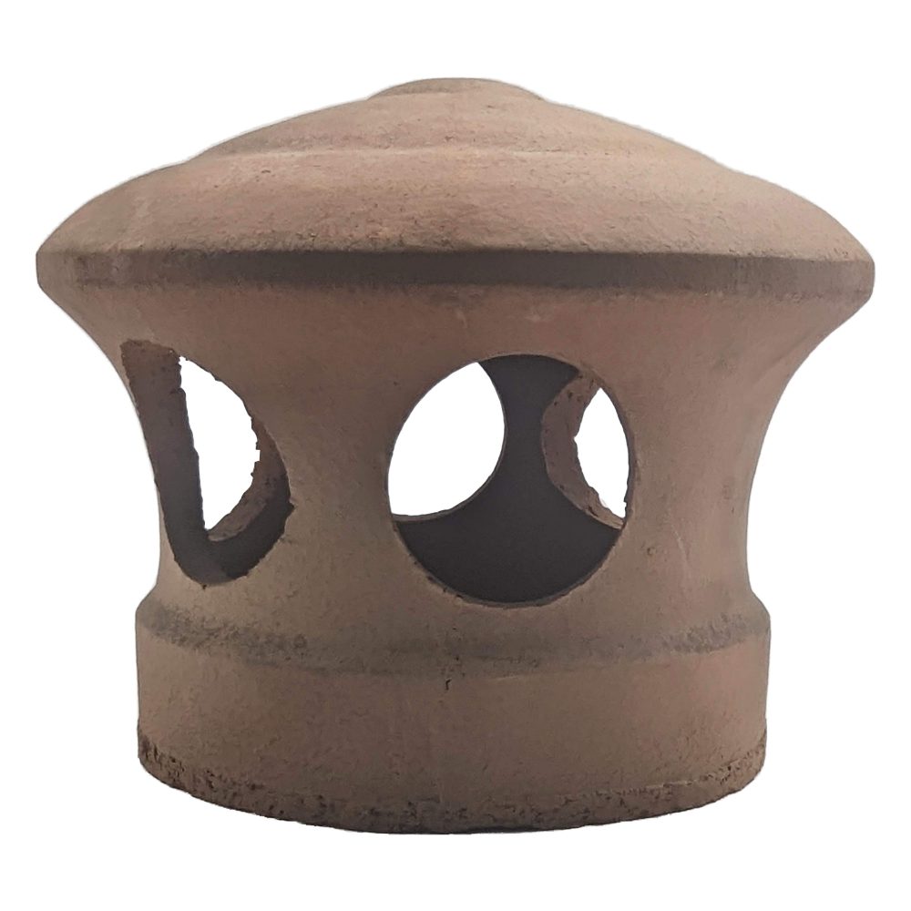 Lanterne L de toiture en terre cuite rouge clair nuancée rose, Chapeau pour tuile à douille, Passage tuyau d 125 mm – Image 2