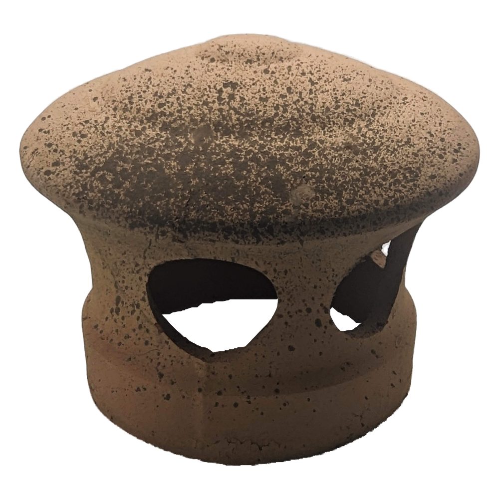 Lanterne L de toiture en terre cuite rouge clair tacheté noir, Chapeau pour tuile à douille, Passage tuyau d 125 mm – Image 2