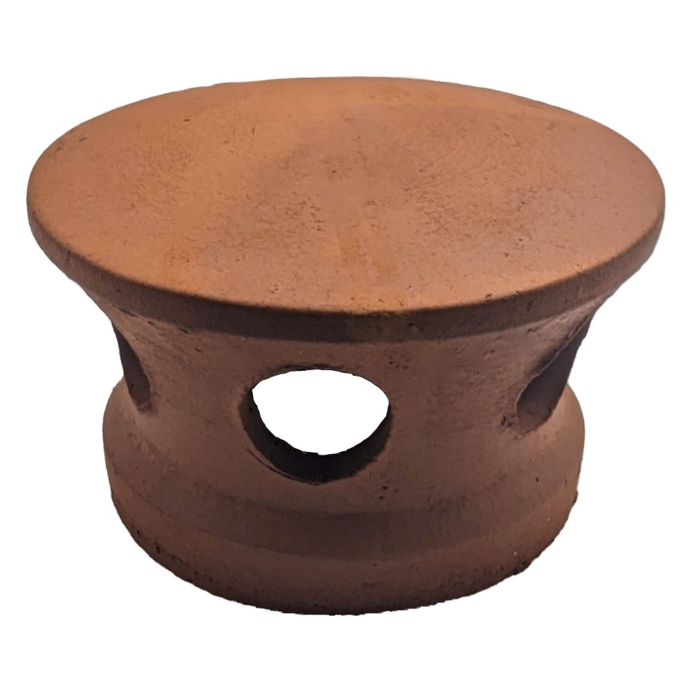 Lanterne de toiture en terre cuite rouge, Chapeau pour tuile à douille, Passage tuyau d 125 mm – Image 2