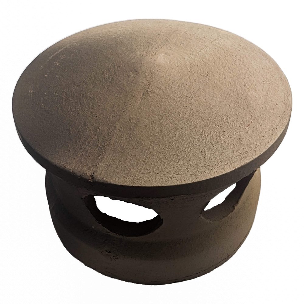 Lanterne de toiture en terre cuite rose clair tacheté noir, Chapeau pour tuile à douille, Passage tuyau d 150 mm – Image 3