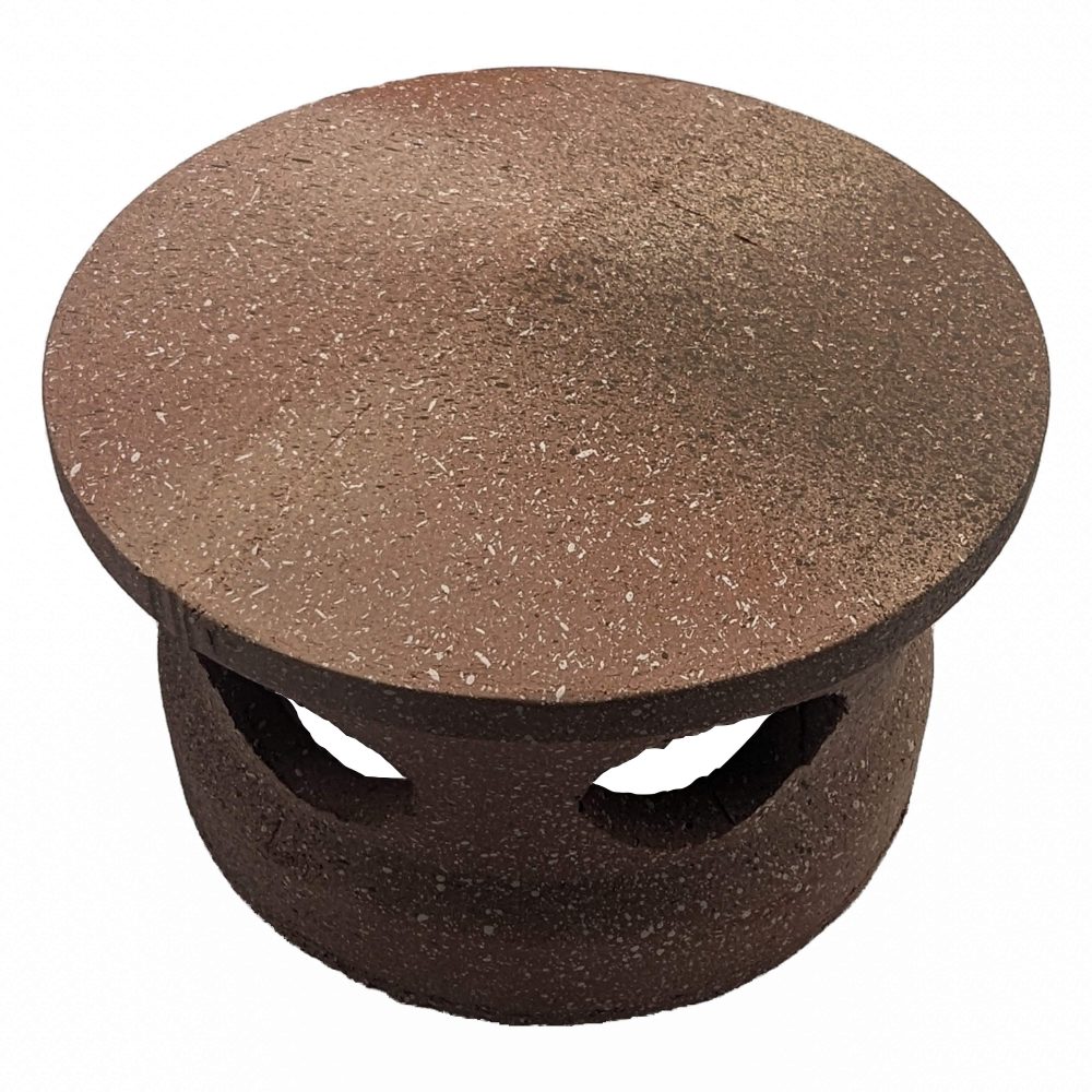 Lanterne de toiture en terre cuite rose clair tacheté noir et blanc, Chapeau pour tuile à douille, Passage tuyau d 150 mm – Image 3