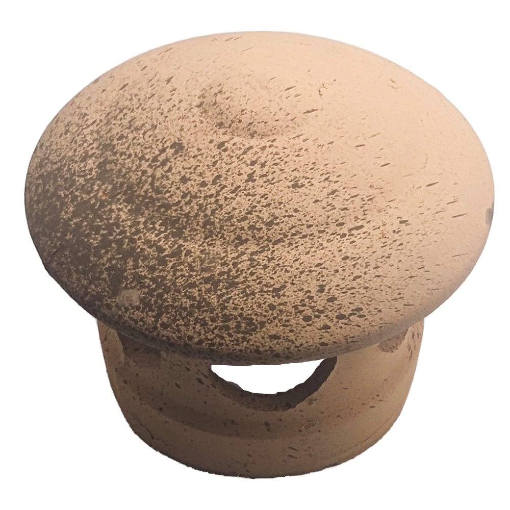 Lanterne L de toiture en terre cuite rouge clair tacheté noir, Chapeau pour tuile à douille, Passage tuyau d 125 mm – Image 3