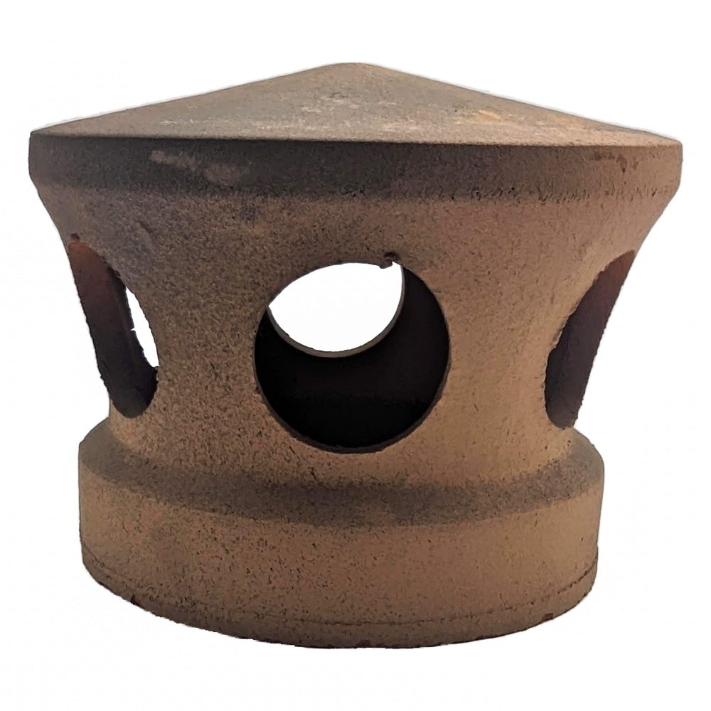 Lanterne de toiture en terre cuite rose et noir, Chapeau pour tuile à douille, Passage tuyau d 100 mm – Image 3