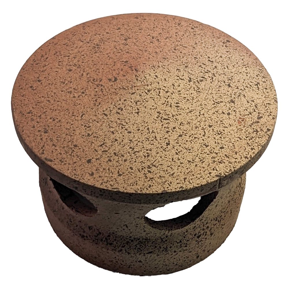 Lanterne de toiture en terre cuite rouge nuancé jaune tacheté noir, Chapeau pour tuile à douille, Passage tuyau d 150 mm – Image 3