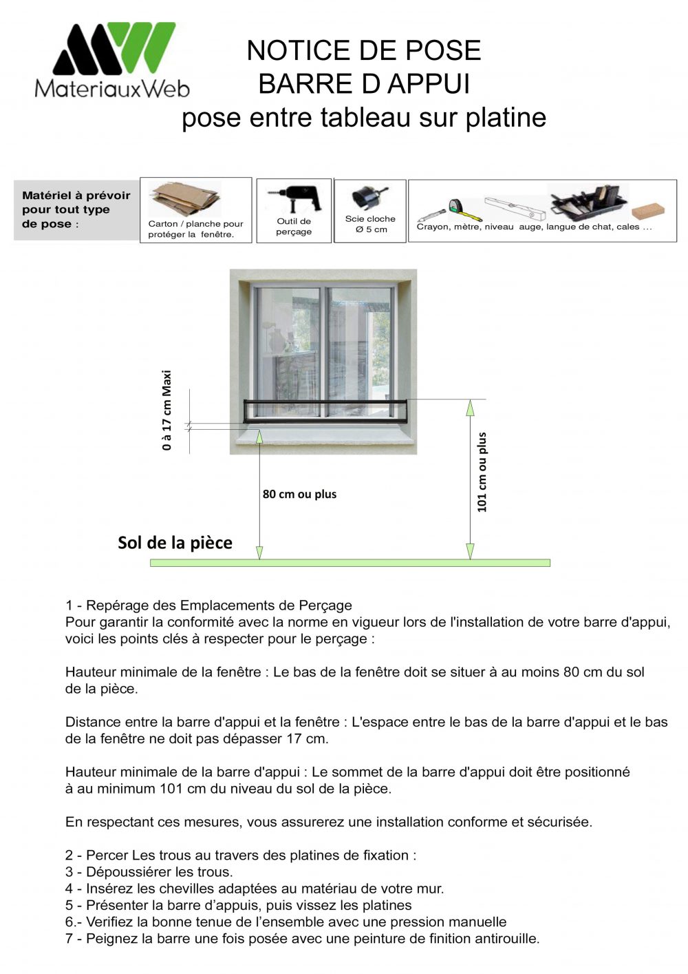 Barre d’appui 2 lisses pour fenêtre 130 cm (cote tableau) – Acier rond d40 mm – Prépeinte noir – Fixation Platine réglable – Image 4