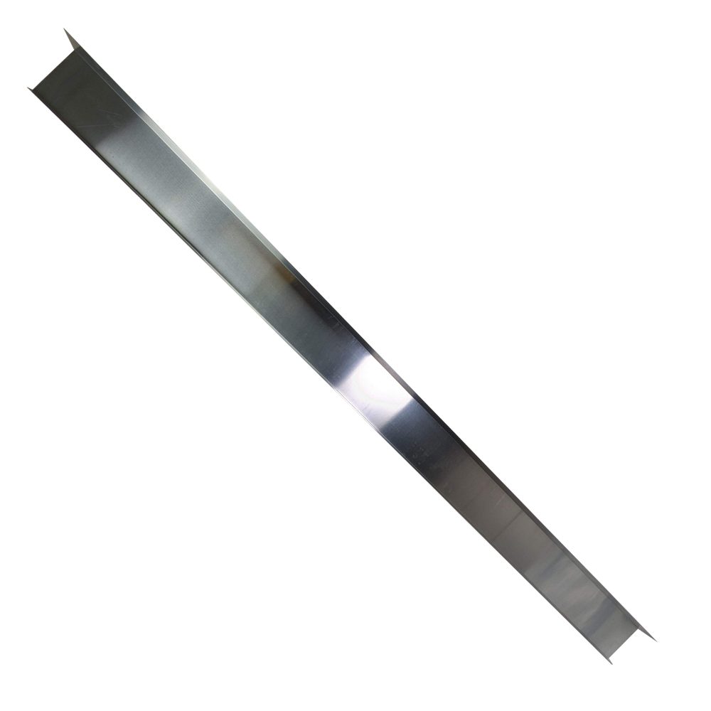 Solin Caniveau en U Asymétrique - Zinc Naturel 0,63 mm - Largeur 120 mm - Longueur 2m