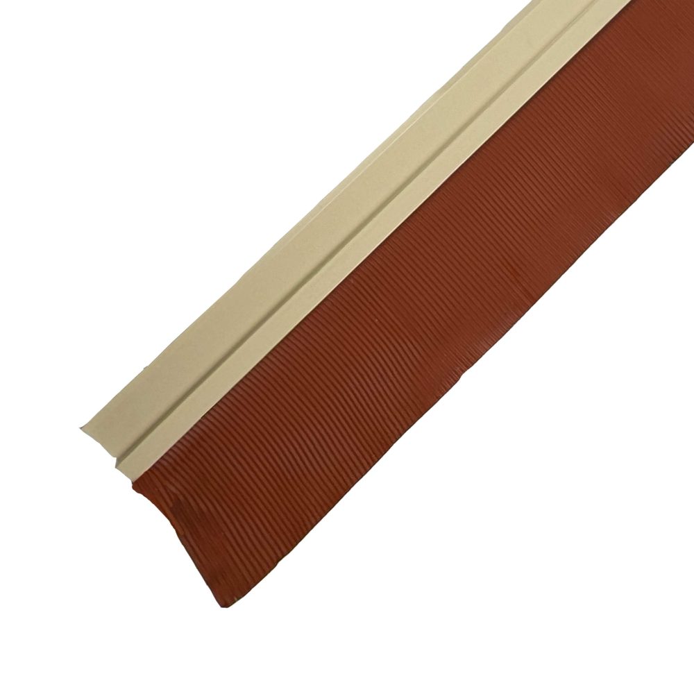 Solin à Bavette Plomb Plissé Rouge - Largeur 170 mm - Porte-Solin Sahara Intégré - Modèle Joint Mastic - Longueur 2m