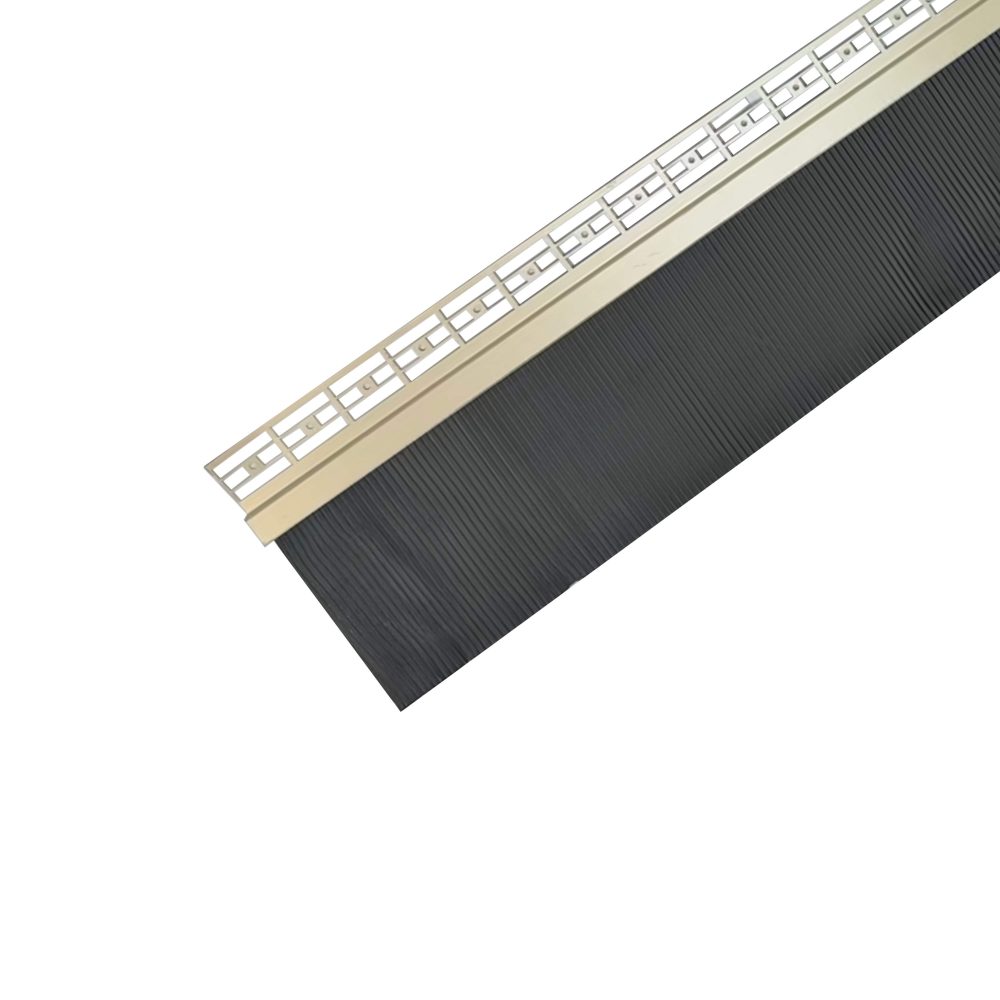 Solin à Bavette Plomb Plissé Naturel - Largeur 170 mm - Porte-Solin Sahara Intégré - Modèle Stop Enduit - Longueur 2m