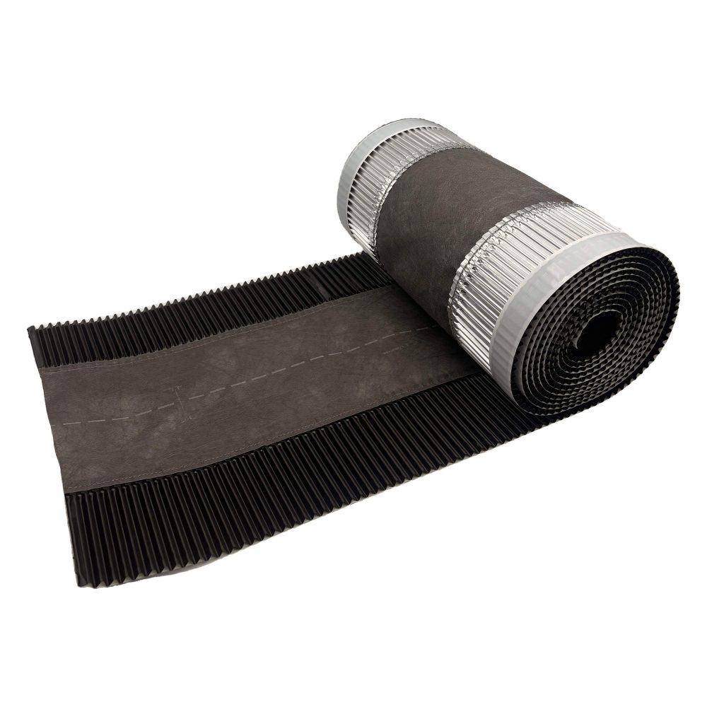 Closoir de Faîtage Souple Ventilé Aluminium et Fibre – Noir RAL 9005 – 380 mm x 5 m