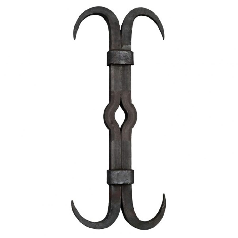 Clé de Tirant en Fer Forgé 650x300 mm - Croix de Chaînage en Acier Carré 30 mm - État Brut