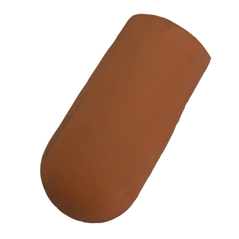 About de Faîtage ou d’Arêtier  Demi-Rond en Terre Cuite – Finition d'Extrémité de Toit – Coloris Rouge