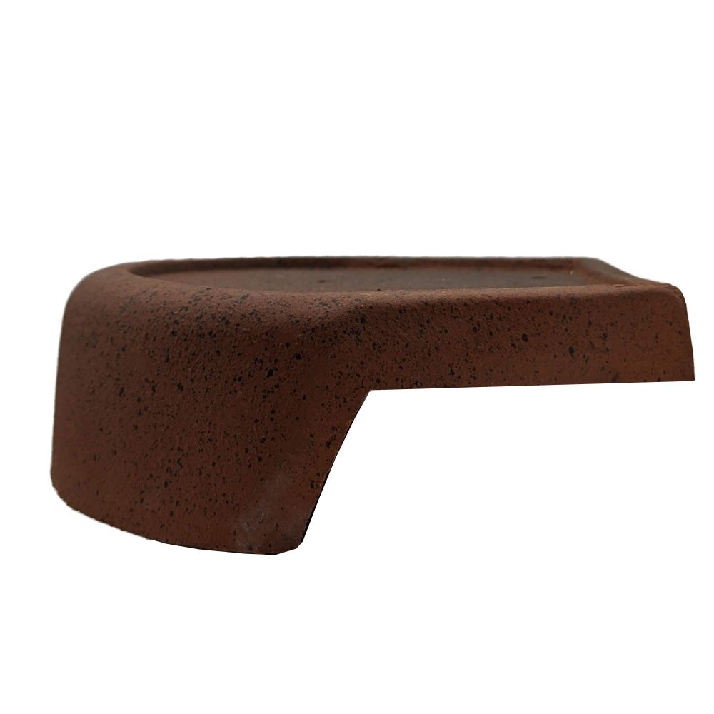 Fronton en Terre Cuite Rouge tacheté noir - Petit Modèle - Finition de Faîtage à Clouer ou à Coller - Haut. 22,5 cm