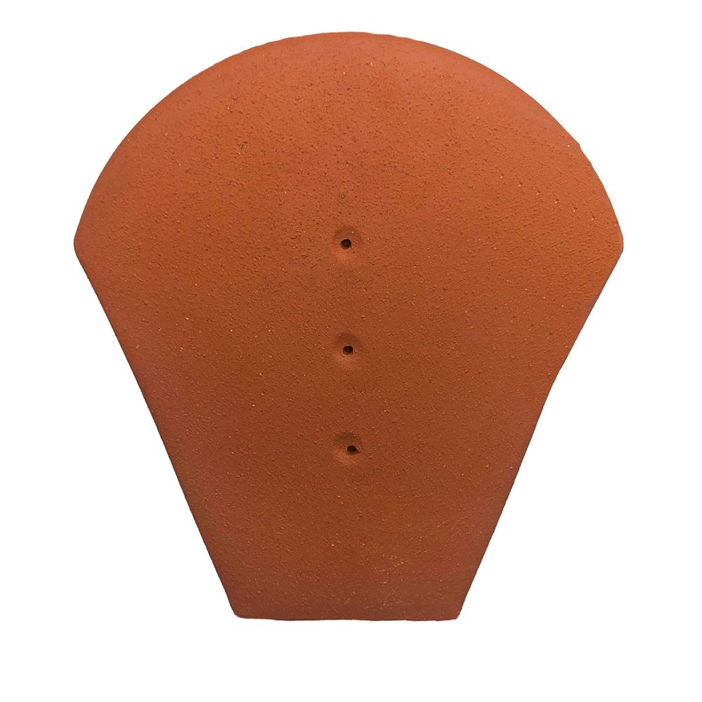 Fronton en Terre Cuite Rouge - Grand Modèle - Finition de Faîtage à Clouer ou à Coller - Haut. 32 cm