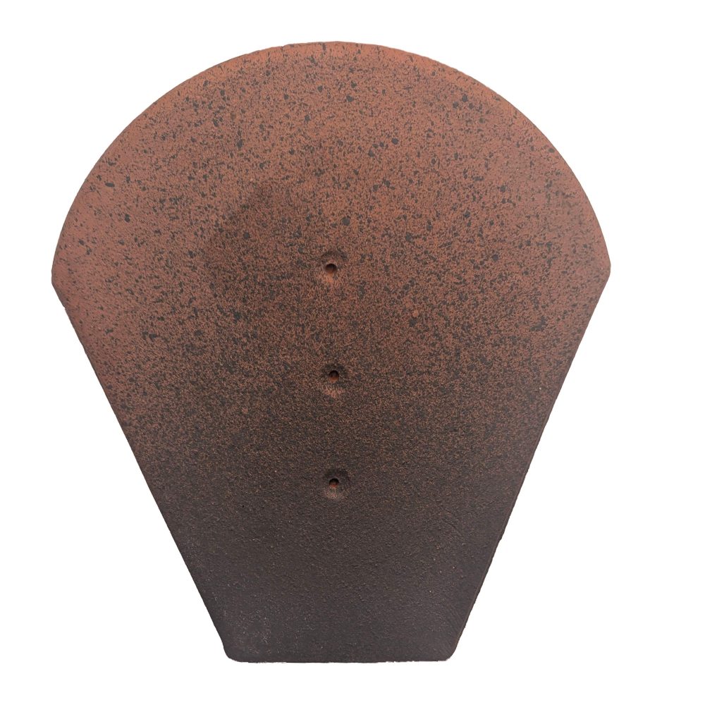 Fronton en Terre Cuite Rouge tacheté noir - Grand Modèle - Finition de Faîtage à Clouer ou à Coller - Haut. 32 cm