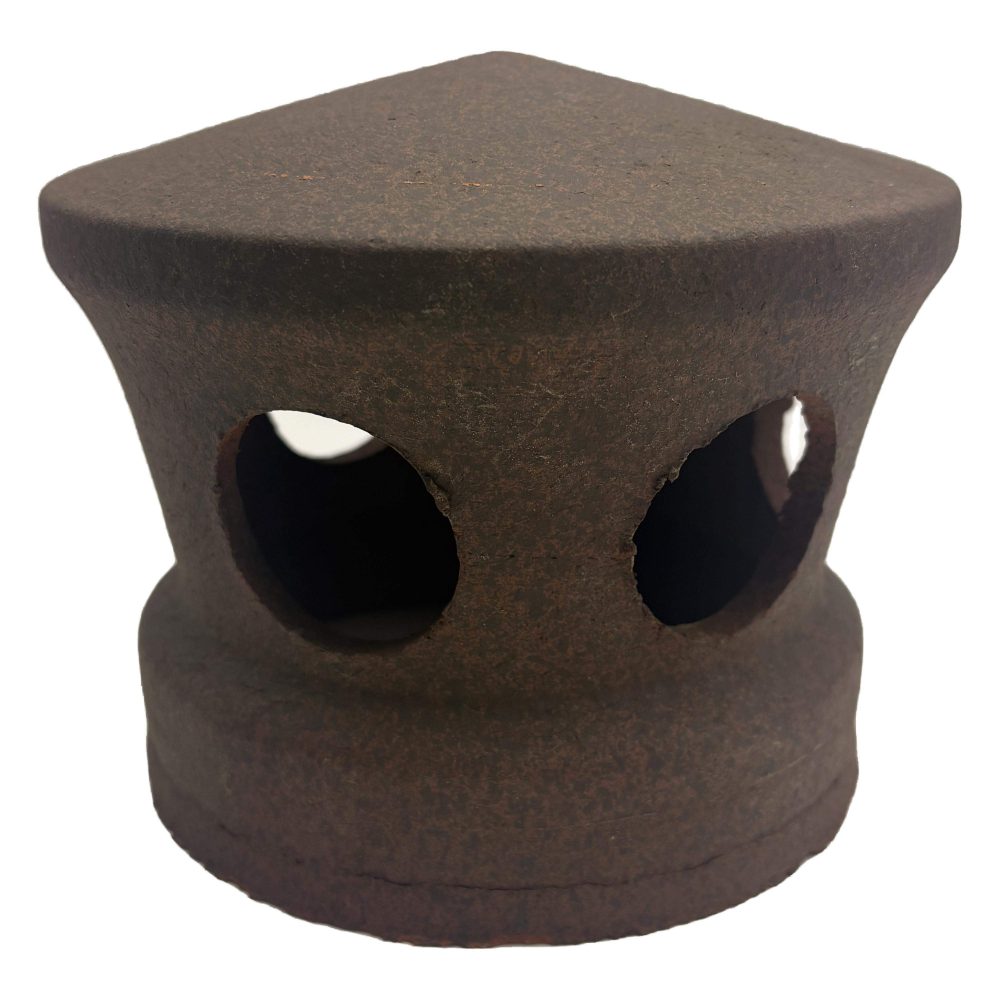 Lanterne de toiture en terre cuite rouge noir, Chapeau pour tuile à douille, Passage tuyau d 100 mm