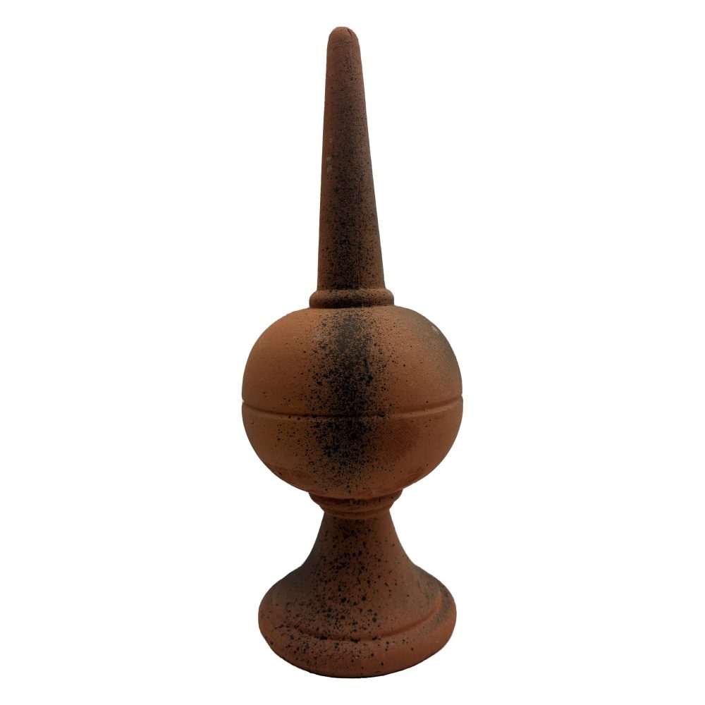 Épi de Faîtage en Terre Cuite - Pointe Élancée - Hauteur 44 cm - Coloris Vieille Terre (Rouge Moucheté Noir)