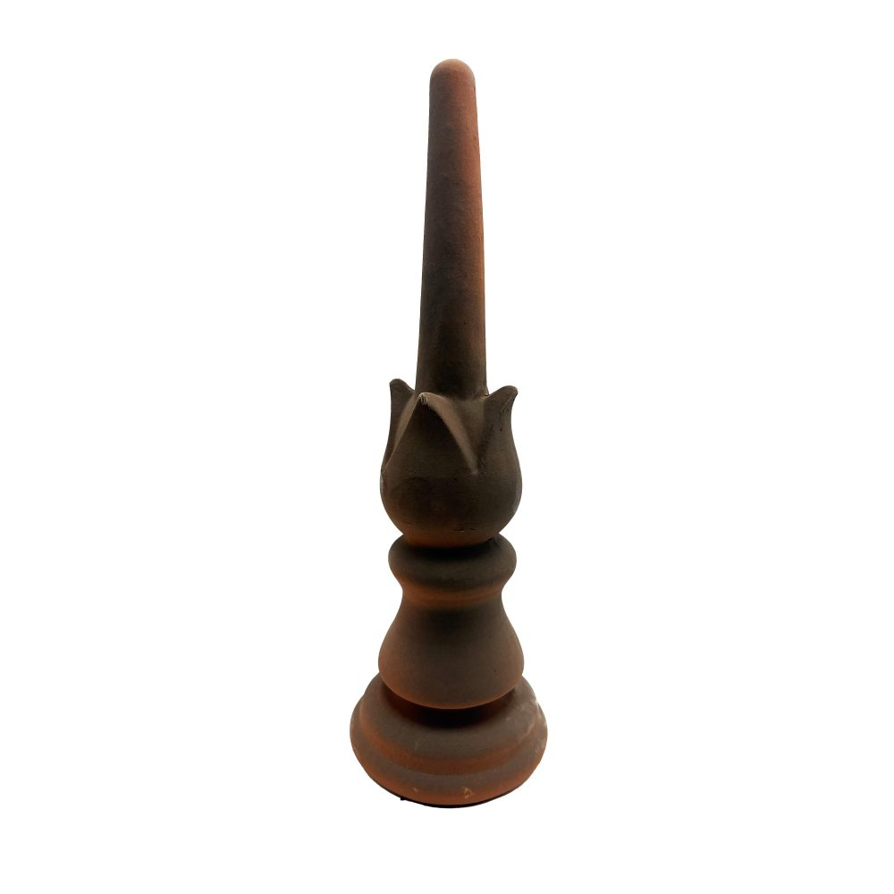 Épi de Faîtage en Terre Cuite - Fleur de Lys - Hauteur 51 cm - Coloris Vieux Midi (Rouge Nuagé Noir)